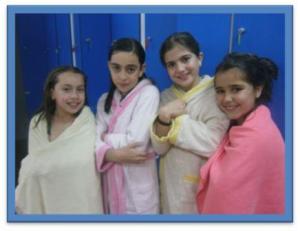 Nos duchamos en el campamento